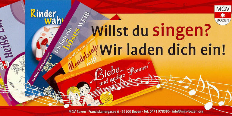 Neue Sänger gesucht! Wir bieten: Einen Frauenchor - Einen Männerchor - Gemeinsame Projekte - Viel Spaß und Gemeinschaft